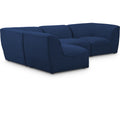  Manufacturer Color_Navy -- Miramar 109" Navy Linen Textured Fabric Upholstered 4 pc Modular Sectional IMAGE 1