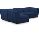  Manufacturer Color_Navy -- Miramar 109" Navy Linen Textured Fabric Upholstered 4 pc Modular Sectional IMAGE 1