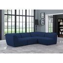  Manufacturer Color_Navy -- Miramar 109" Navy Linen Textured Fabric Upholstered 4 pc Modular Sectional IMAGE 4