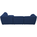  Manufacturer Color_Navy -- Miramar 109" Navy Linen Textured Fabric Upholstered 4 pc Modular Sectional IMAGE 5