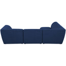  Manufacturer Color_Navy -- Miramar 109" Navy Linen Textured Fabric Upholstered 4 pc Modular Sectional IMAGE 6