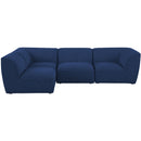  Manufacturer Color_Navy -- Miramar 109" Navy Linen Textured Fabric Upholstered 4 pc Modular Sectional IMAGE 7