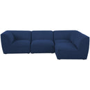  Manufacturer Color_Navy -- Miramar 109" Navy Linen Textured Fabric Upholstered 4 pc Modular Sectional IMAGE 8