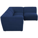 Manufacturer Color_Navy -- Miramar 109" Navy Linen Textured Fabric Upholstered 4 pc Modular Sectional IMAGE 9