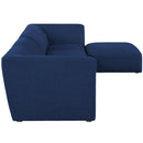  Manufacturer Color_Navy -- Miramar 142" Navy Linen Textured Fabric Upholstered 5 pc Modular Sectional IMAGE 10