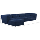  Manufacturer Color_Navy -- Miramar 142" Navy Linen Textured Fabric Upholstered 5 pc Modular Sectional IMAGE 14