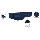  Manufacturer Color_Navy -- Miramar 142" Navy Linen Textured Fabric Upholstered 5 pc Modular Sectional IMAGE 15