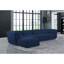  Manufacturer Color_Navy -- Miramar 142" Navy Linen Textured Fabric Upholstered 5 pc Modular Sectional IMAGE 3