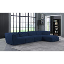  Manufacturer Color_Navy -- Miramar 142" Navy Linen Textured Fabric Upholstered 5 pc Modular Sectional IMAGE 4