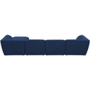  Manufacturer Color_Navy -- Miramar 142" Navy Linen Textured Fabric Upholstered 5 pc Modular Sectional IMAGE 5
