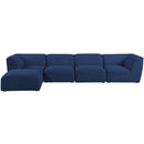  Manufacturer Color_Navy -- Miramar 142" Navy Linen Textured Fabric Upholstered 5 pc Modular Sectional IMAGE 7