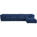  Manufacturer Color_Navy -- Miramar 142" Navy Linen Textured Fabric Upholstered 5 pc Modular Sectional IMAGE 8