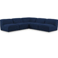  Manufacturer Color_Navy -- Miramar 104" Navy Linen Textured Fabric Upholstered 5 pc Modular Sectional IMAGE 1