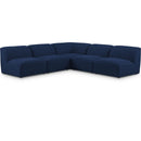  Manufacturer Color_Navy -- Miramar 104" Navy Linen Textured Fabric Upholstered 5 pc Modular Sectional IMAGE 1
