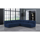  Manufacturer Color_Navy -- Miramar 104" Navy Linen Textured Fabric Upholstered 5 pc Modular Sectional IMAGE 2