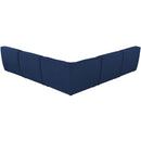  Manufacturer Color_Navy -- Miramar 104" Navy Linen Textured Fabric Upholstered 5 pc Modular Sectional IMAGE 3
