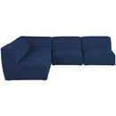  Manufacturer Color_Navy -- Miramar 104" Navy Linen Textured Fabric Upholstered 5 pc Modular Sectional IMAGE 4