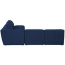  Manufacturer Color_Navy -- Miramar 104" Navy Linen Textured Fabric Upholstered 5 pc Modular Sectional IMAGE 5