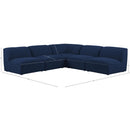  Manufacturer Color_Navy -- Miramar 104" Navy Linen Textured Fabric Upholstered 5 pc Modular Sectional IMAGE 8