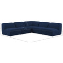 Meridian Miramar Navy Durable Linen Textured Modular Sectional IMAGE 8