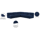  Manufacturer Color_Navy -- Miramar 104" Navy Linen Textured Fabric Upholstered 5 pc Modular Sectional IMAGE 9