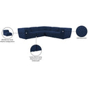  Manufacturer Color_Navy -- Miramar 109" Navy Linen Textured Fabric Upholstered 5 pc Modular Sectional IMAGE 10