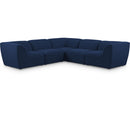  Manufacturer Color_Navy -- Miramar 109" Navy Linen Textured Fabric Upholstered 5 pc Modular Sectional IMAGE 1