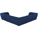  Manufacturer Color_Navy -- Miramar 109" Navy Linen Textured Fabric Upholstered 5 pc Modular Sectional IMAGE 3