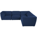  Manufacturer Color_Navy -- Miramar 109" Navy Linen Textured Fabric Upholstered 5 pc Modular Sectional IMAGE 4
