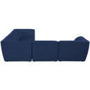  Manufacturer Color_Navy -- Miramar 109" Navy Linen Textured Fabric Upholstered 5 pc Modular Sectional IMAGE 5