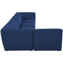  Manufacturer Color_Navy -- Miramar 142" Navy Linen Textured Fabric Upholstered 5 pc Modular Sectional IMAGE 10