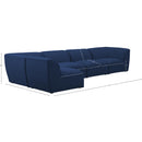  Manufacturer Color_Navy -- Miramar 142" Navy Linen Textured Fabric Upholstered 5 pc Modular Sectional IMAGE 14