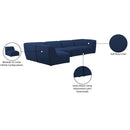  Manufacturer Color_Navy -- Miramar 142" Navy Linen Textured Fabric Upholstered 5 pc Modular Sectional IMAGE 15