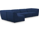  Manufacturer Color_Navy -- Miramar 142" Navy Linen Textured Fabric Upholstered 5 pc Modular Sectional IMAGE 1