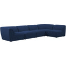  Manufacturer Color_Navy -- Miramar 142" Navy Linen Textured Fabric Upholstered 5 pc Modular Sectional IMAGE 2