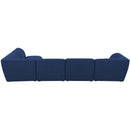  Manufacturer Color_Navy -- Miramar 142" Navy Linen Textured Fabric Upholstered 5 pc Modular Sectional IMAGE 5