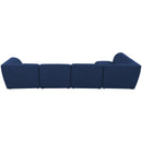  Manufacturer Color_Navy -- Miramar 142" Navy Linen Textured Fabric Upholstered 5 pc Modular Sectional IMAGE 6
