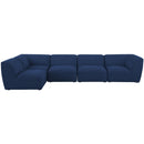 Manufacturer Color_Navy -- Miramar 142" Navy Linen Textured Fabric Upholstered 5 pc Modular Sectional IMAGE 7