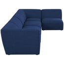  Manufacturer Color_Navy -- Miramar 142" Navy Linen Textured Fabric Upholstered 5 pc Modular Sectional IMAGE 9