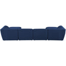  Manufacturer Color_Navy -- Miramar 142" Navy Linen Textured Fabric Upholstered 6 pc Modular Sectional IMAGE 3