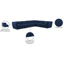 Meridian Miramar Navy Durable Linen Textured Modular Sectional IMAGE 10