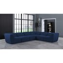 Manufacturer Color_Navy -- Miramar 142" Navy Linen Textured Fabric Upholstered 6 pc Modular Sectional IMAGE 2
