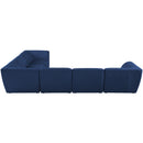  Manufacturer Color_Navy -- Miramar 142" Navy Linen Textured Fabric Upholstered 6 pc Modular Sectional IMAGE 3
