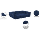  Manufacturer Color_Navy -- Miramar 109" Navy Linen Textured Fabric Upholstered 6 pc Modular Sectional IMAGE 10