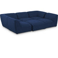  Manufacturer Color_Navy -- Miramar 109" Navy Linen Textured Fabric Upholstered 6 pc Modular Sectional IMAGE 1