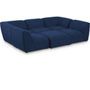  Manufacturer Color_Navy -- Miramar 109" Navy Linen Textured Fabric Upholstered 6 pc Modular Sectional IMAGE 1