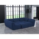  Manufacturer Color_Navy -- Miramar 109" Navy Linen Textured Fabric Upholstered 6 pc Modular Sectional IMAGE 2