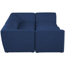  Manufacturer Color_Navy -- Miramar 109" Navy Linen Textured Fabric Upholstered 6 pc Modular Sectional IMAGE 5