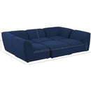  Manufacturer Color_Navy -- Miramar 109" Navy Linen Textured Fabric Upholstered 6 pc Modular Sectional IMAGE 9