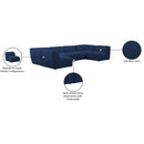  Manufacturer Color_Navy -- Miramar 142" Navy Linen Textured Fabric Upholstered 6 pc Modular Sectional IMAGE 10